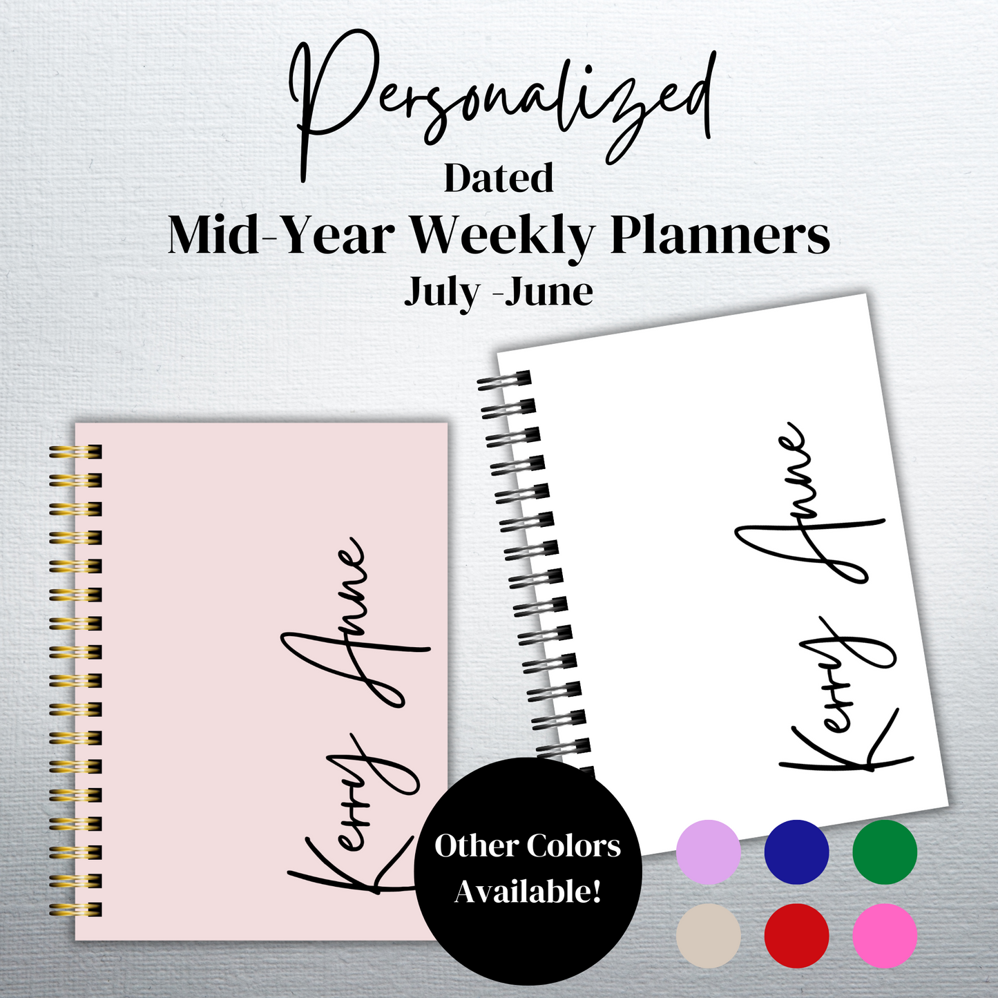 Personalized 2025-2026 Mid-Year Weekly Planner