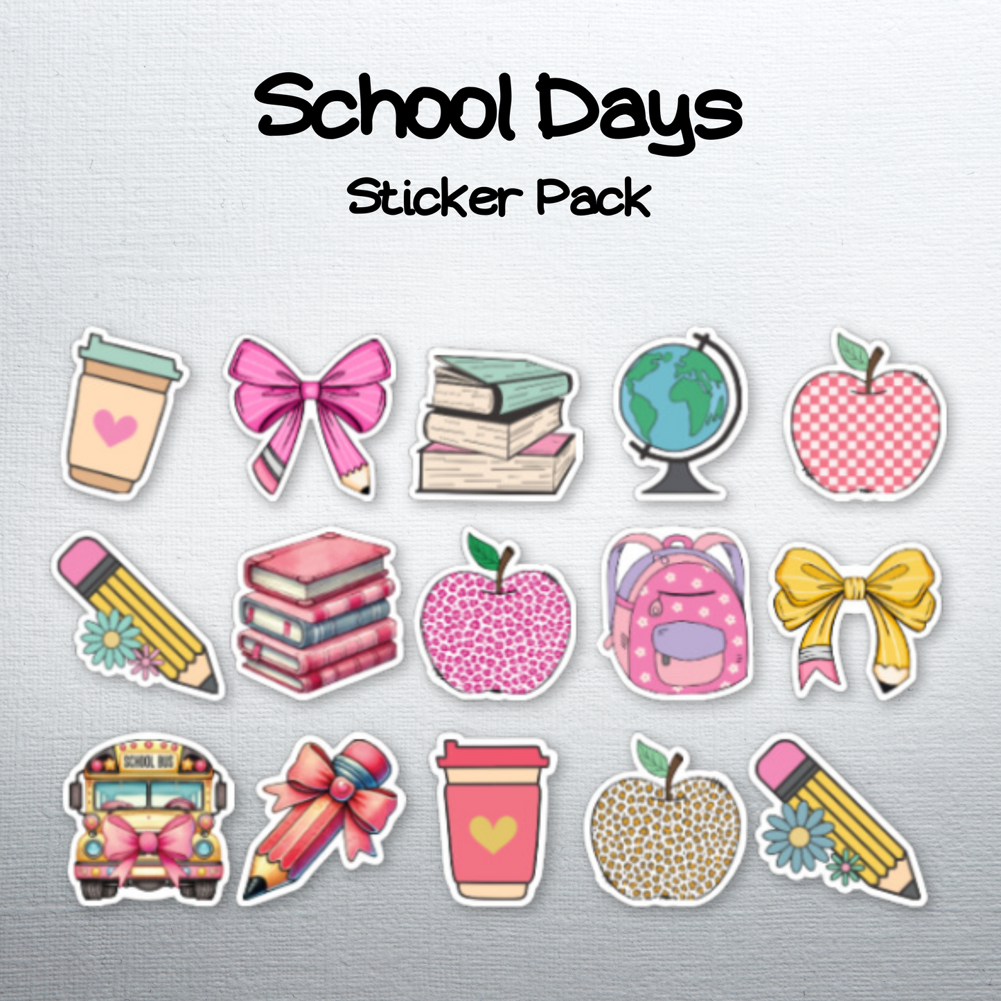 School Days Die-Cut Sticker Pack Perfect Gift for Students and Teachers