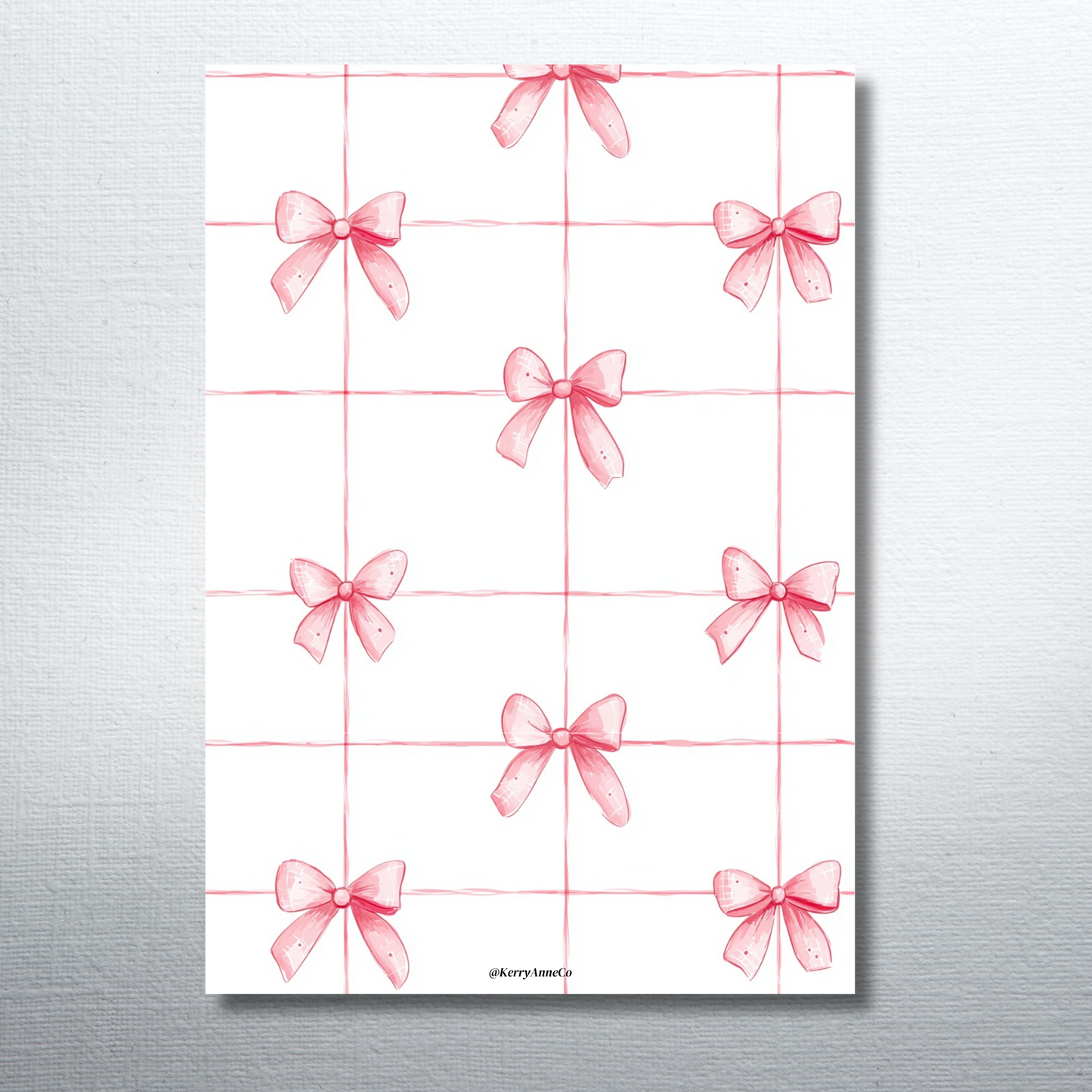Pink Grid Bows Binder Dashboard