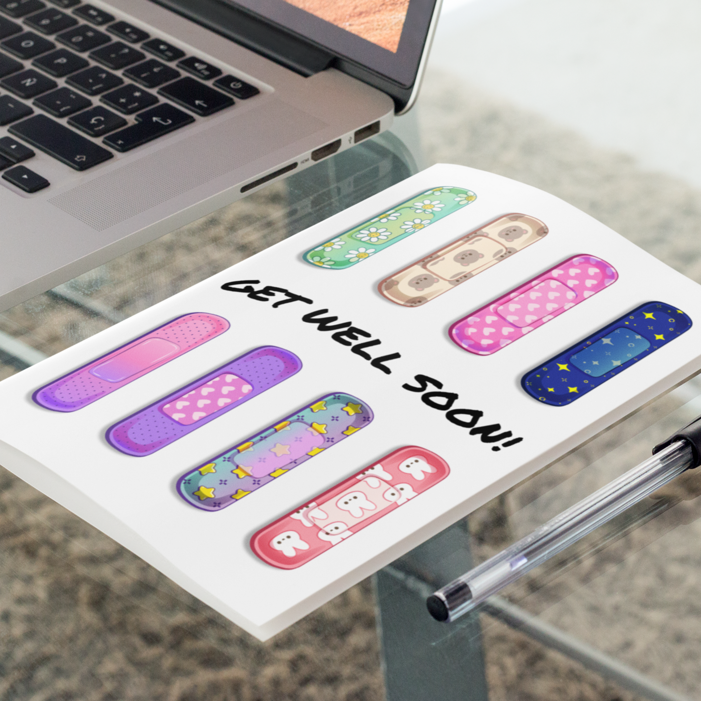 Cute Bandage Get Well Greeting Card