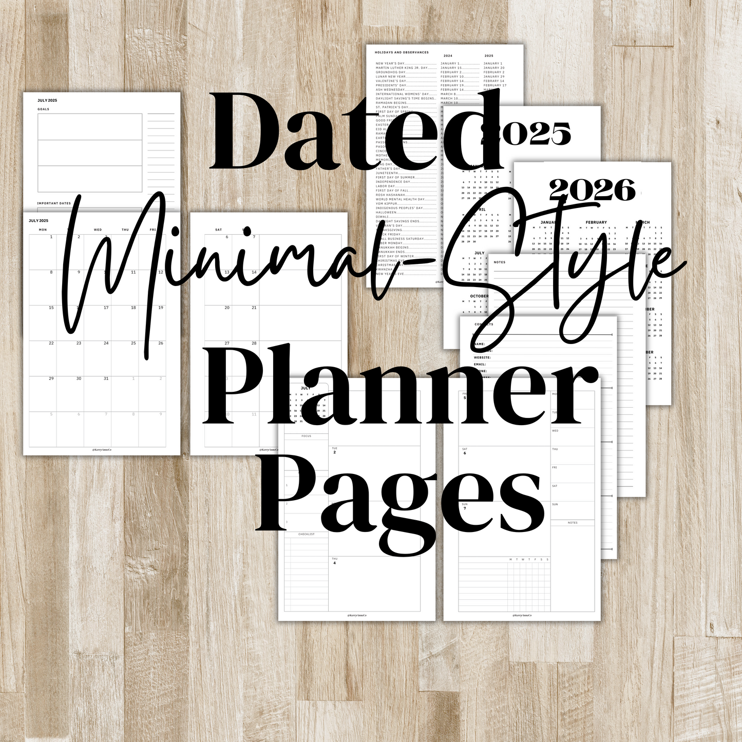 Personalized 2025-2026 Mid-Year Weekly Planner