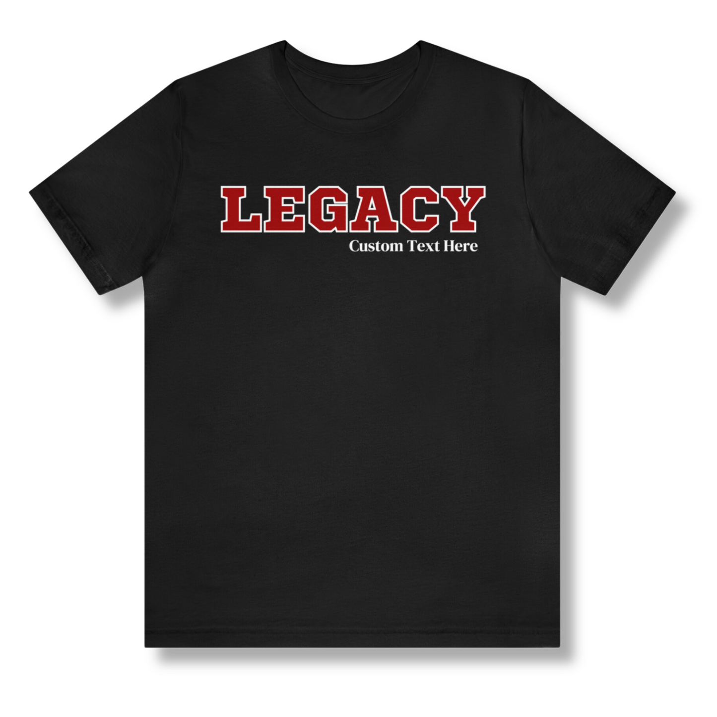 Red and White LEGACY Customizable T-Shirt. FREE DOMESTIC SHIPPING!