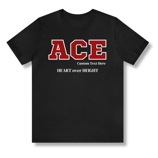 Red and White ACE Customizable T-Shirt. FREE DOMESTIC SHIPPING!