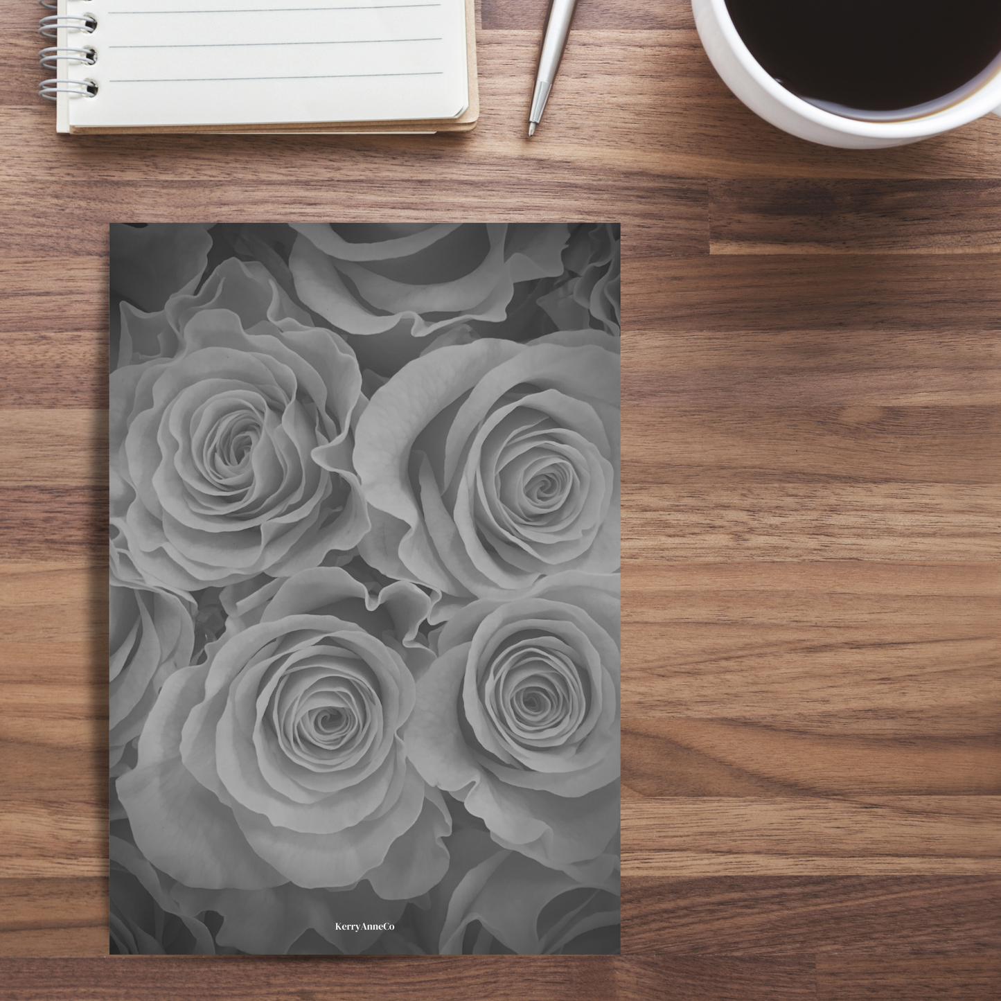 Grayscale Roses Dashboard