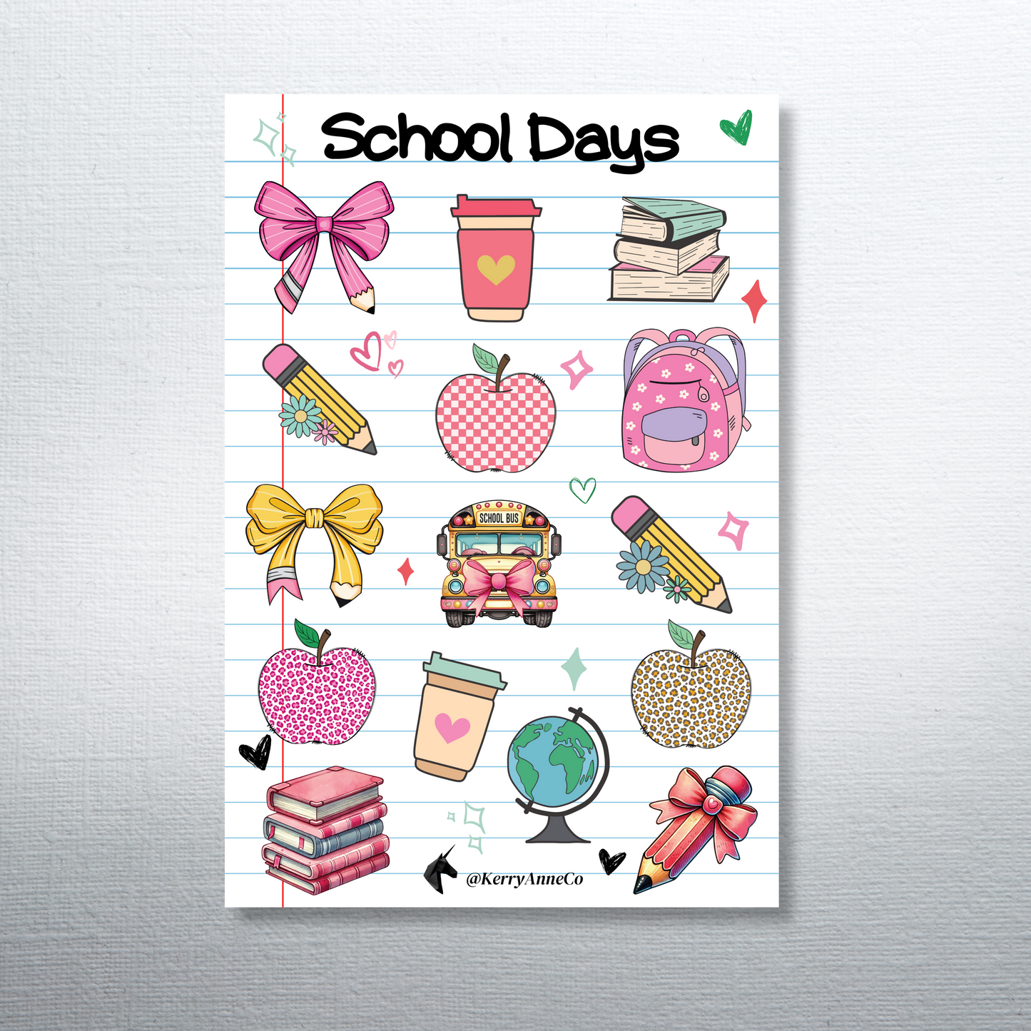 School Days Sticker Sheet