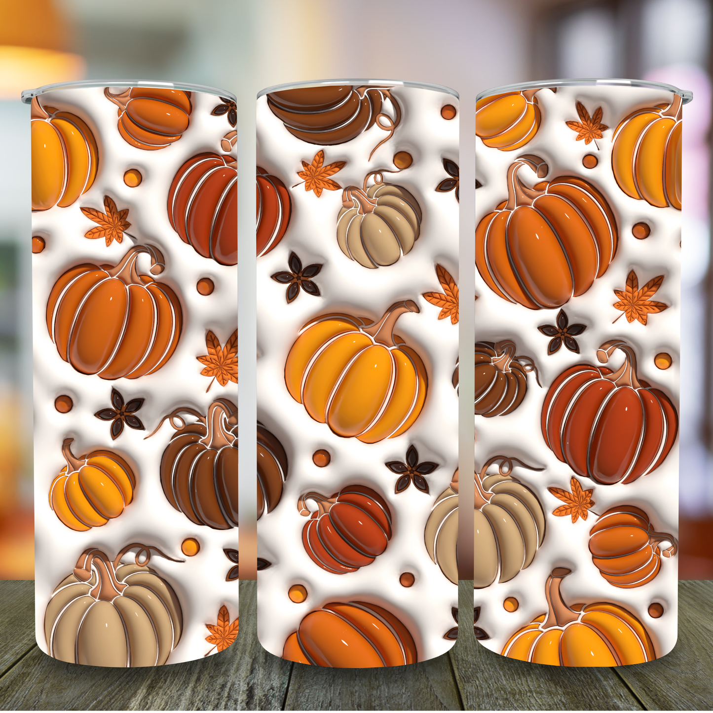 3D Pumpkin Fall Autumn 20oz Tumbler