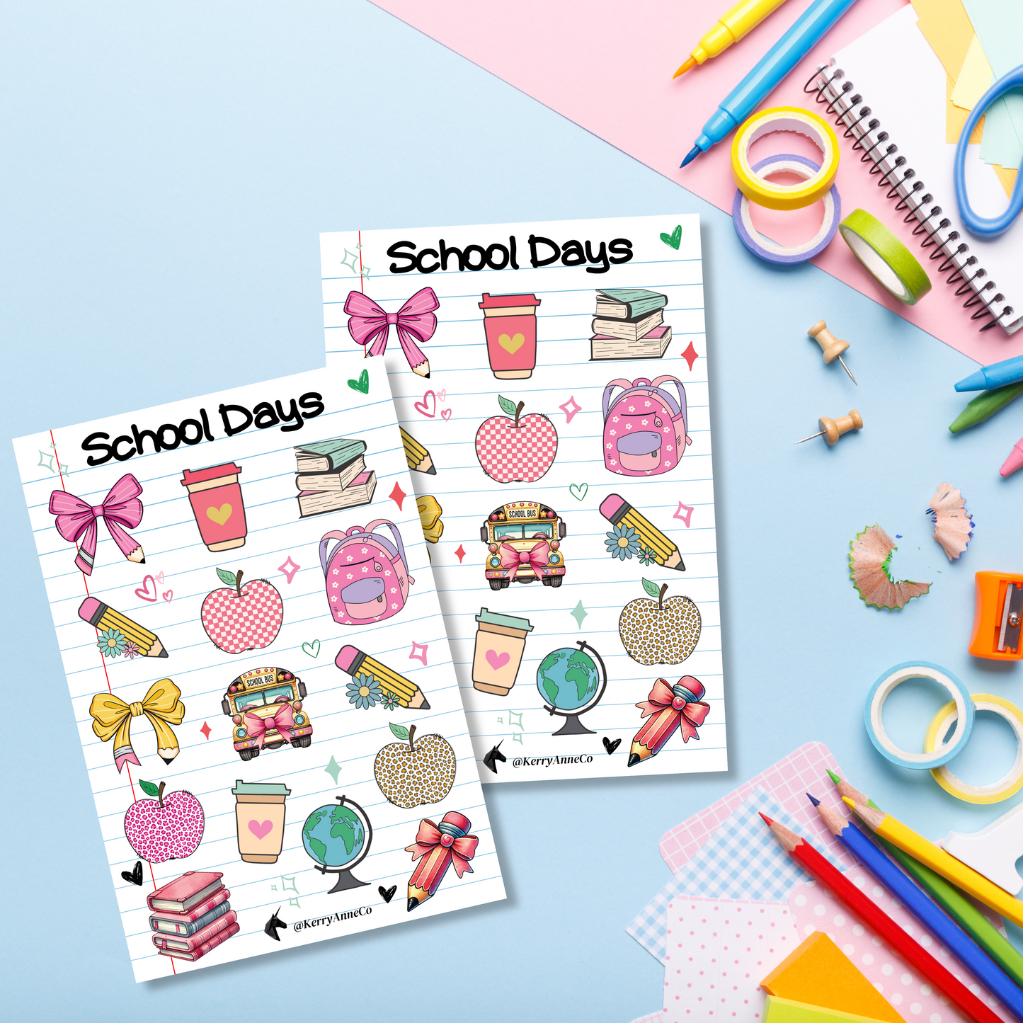 School Days Sticker Sheet