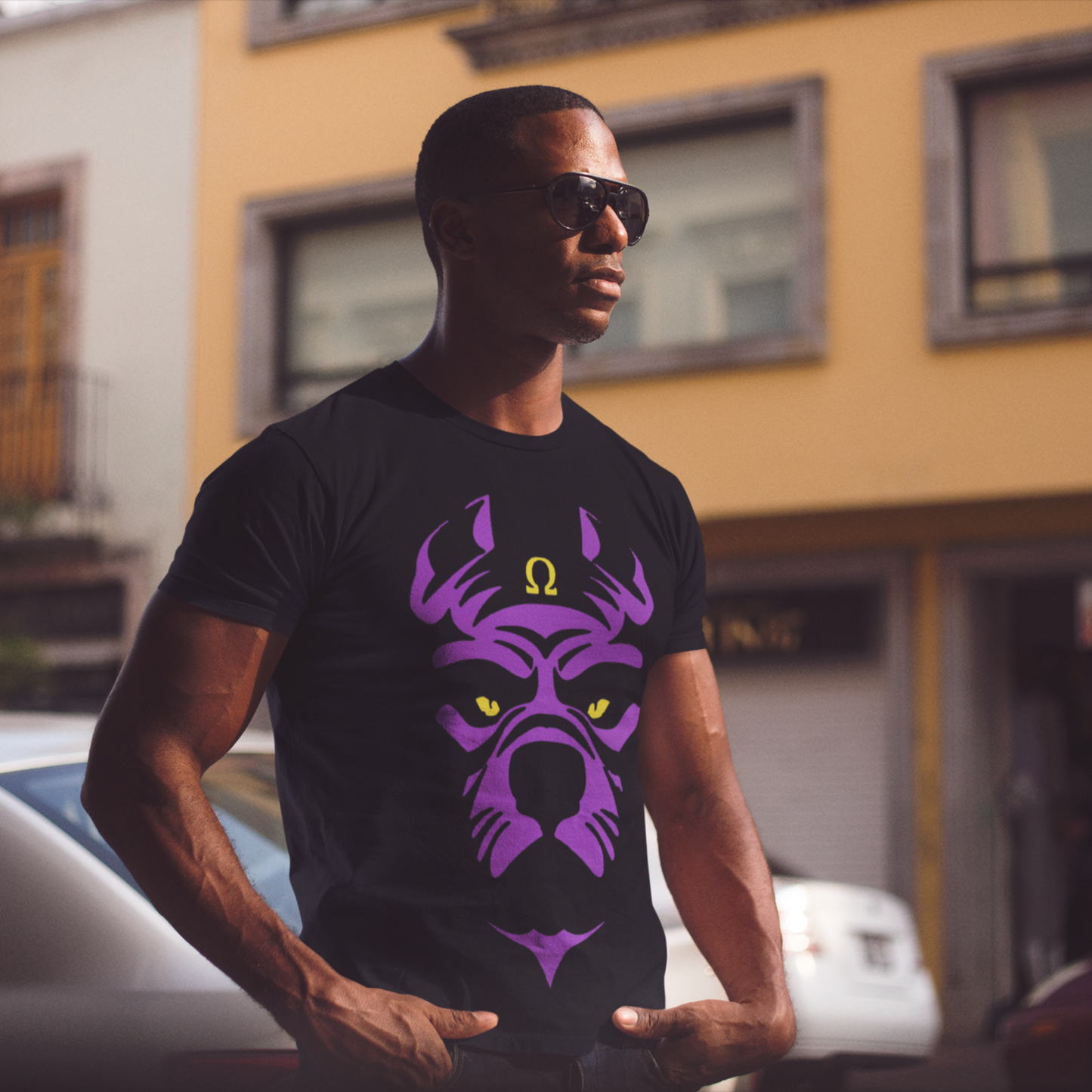 Omega Purple and Gold Dawg T-Shirt. FREE DOMESTIC SHIPPING!