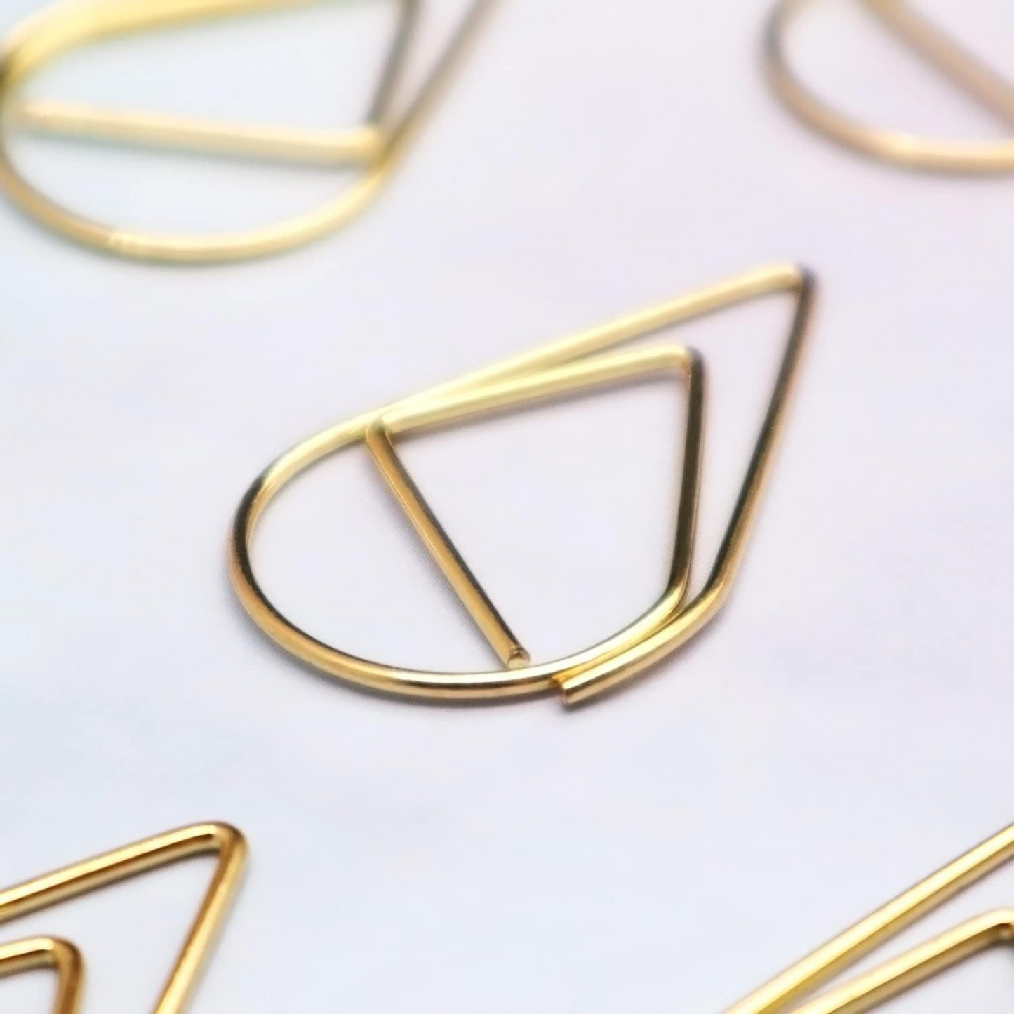 10 Gold Teardrop Shaped Paper Clips