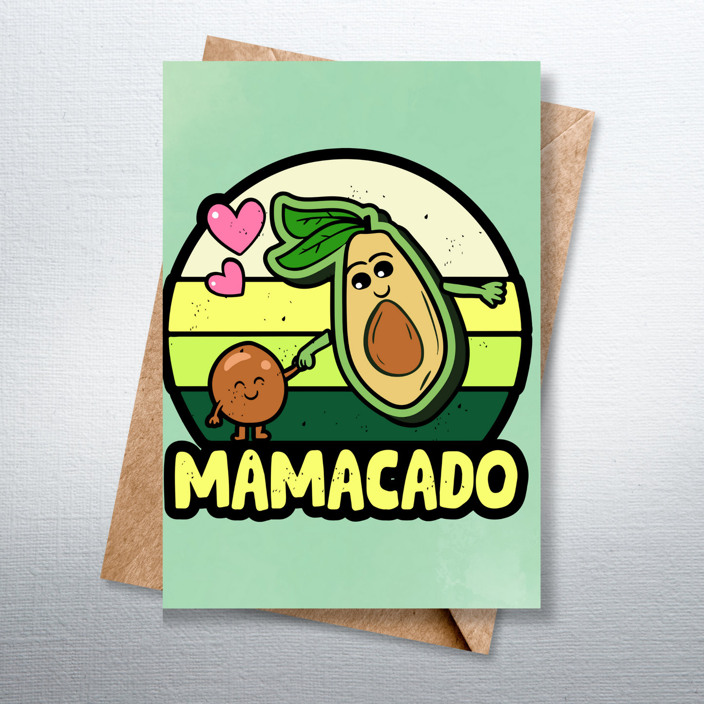 Mother's Day Mamacado Avocado and Kid Greeting Card