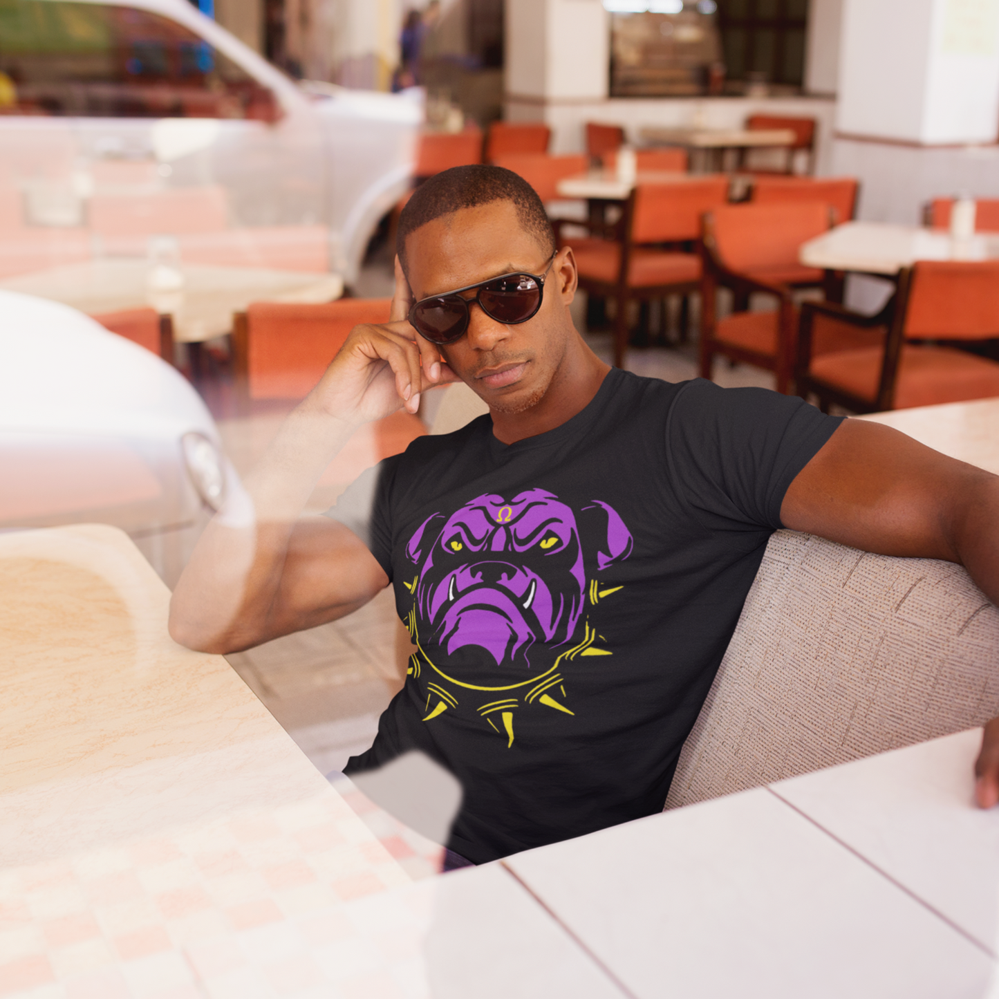 Omega Purple and Gold Bull Dawg T-Shirt. FREE DOMESTIC SHIPPING!