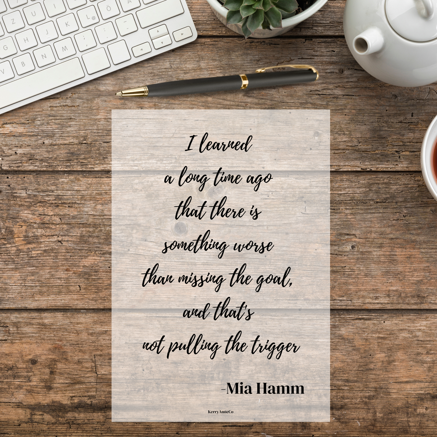 A Long Time Ago Mia Hamm Quote Smooth Vellum Overlay Dashboard