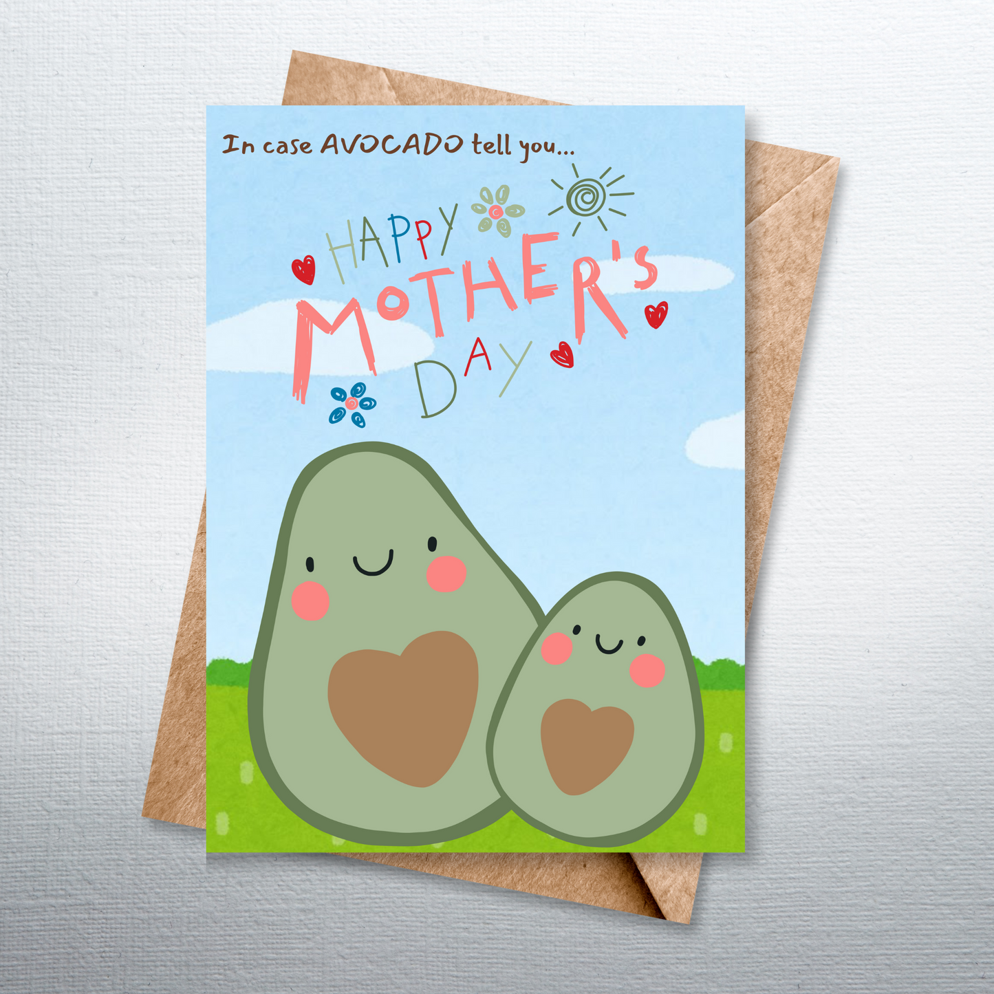 Mother's Day Avocado and Kid Greeting Card