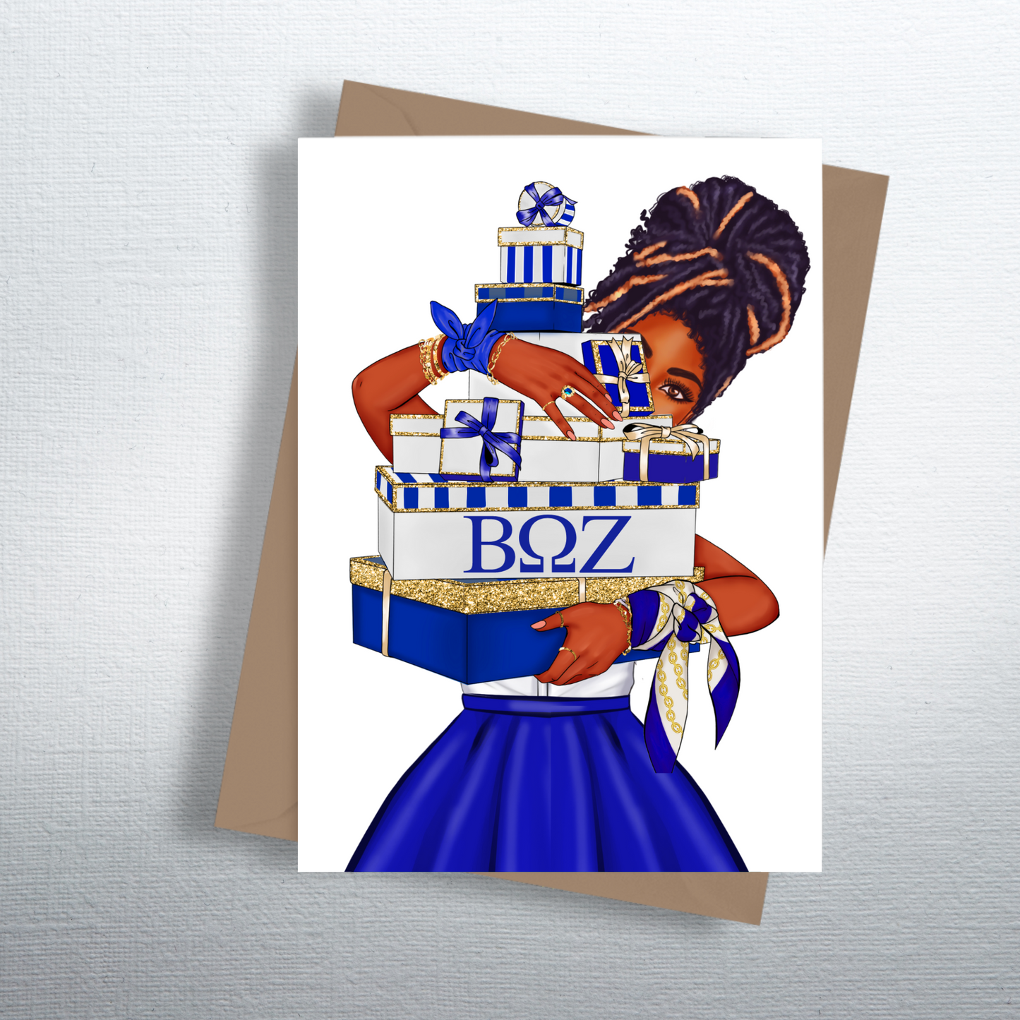 Sorority Inspired Blue and White Gifts Greeting Cards