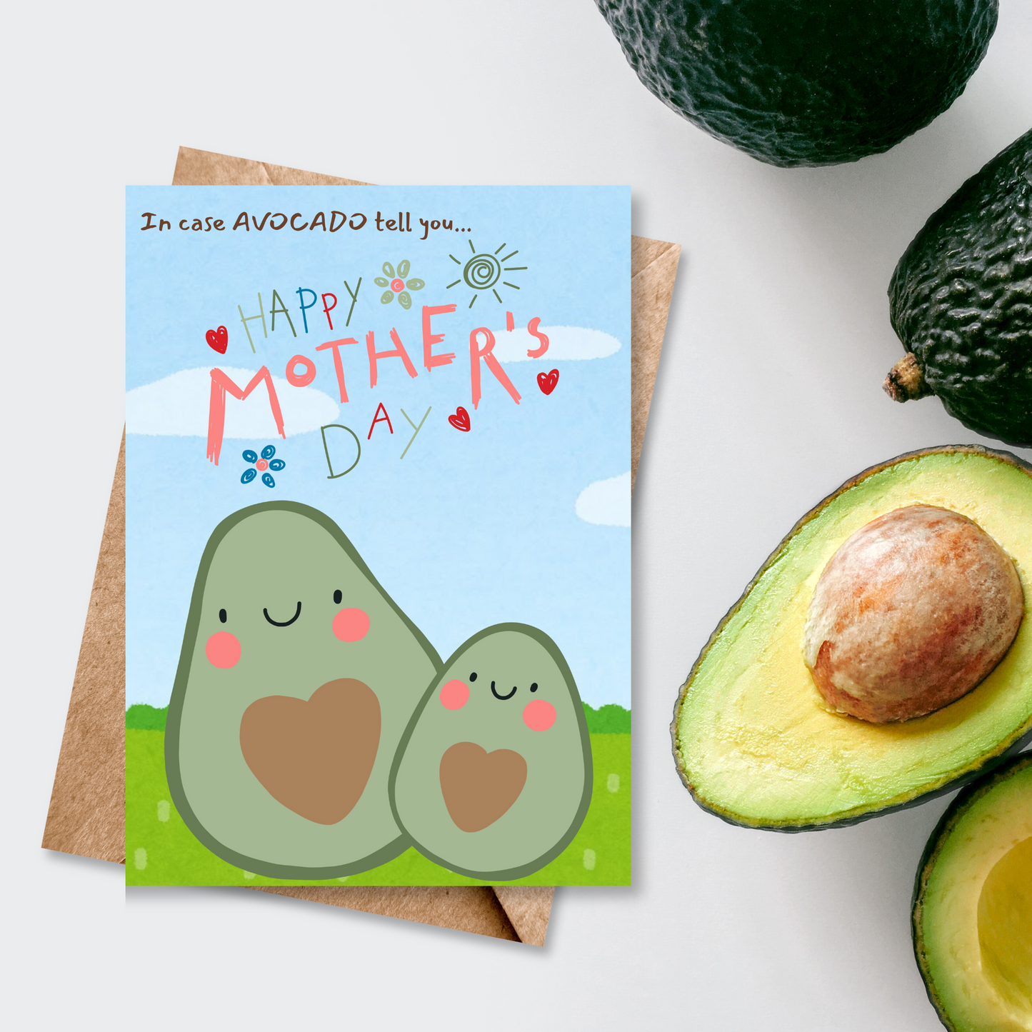 Mother's Day Avocado and Kid Greeting Card