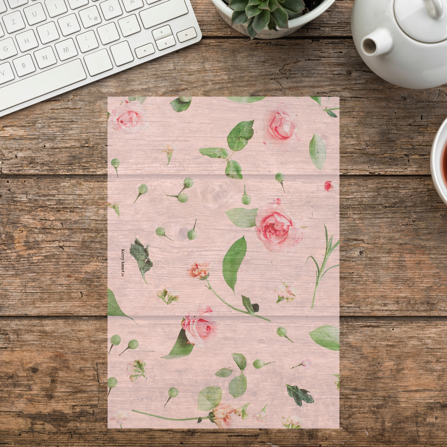 Pink Roses Vellum Dashboard