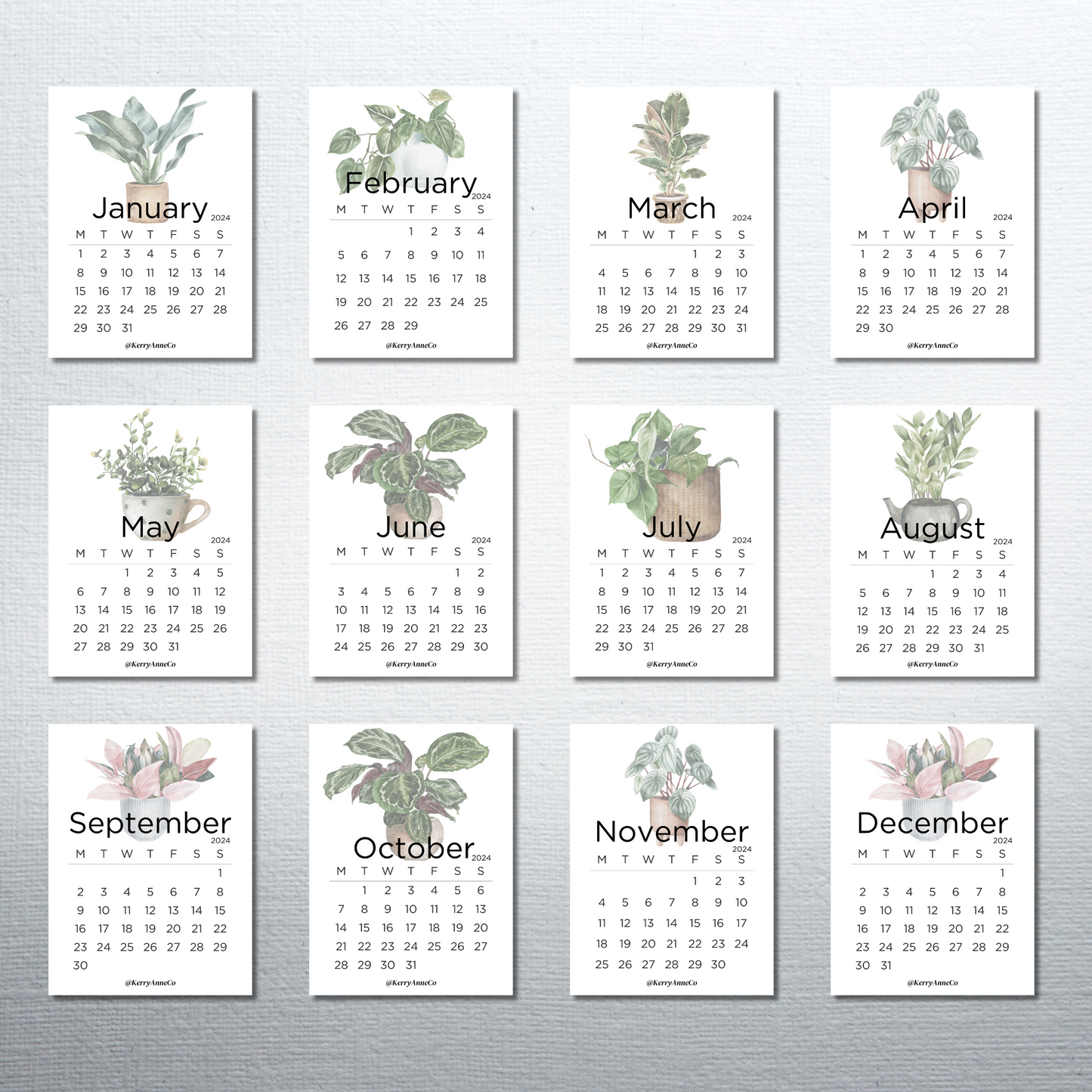 2024 Mini Calendar Plant Journal Cards