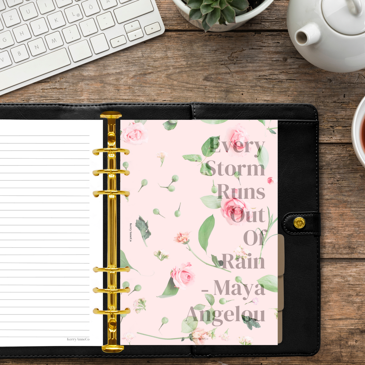 Pink Roses Vellum Dashboard