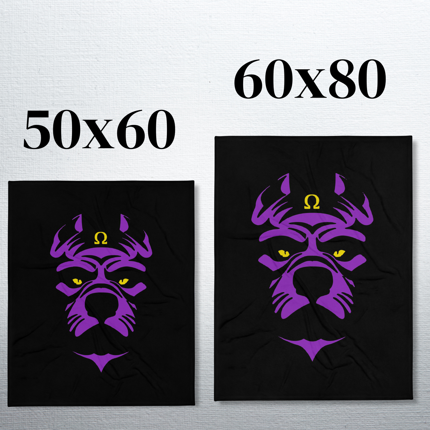 Omega Purple and Gold Dawg Throw Blanket