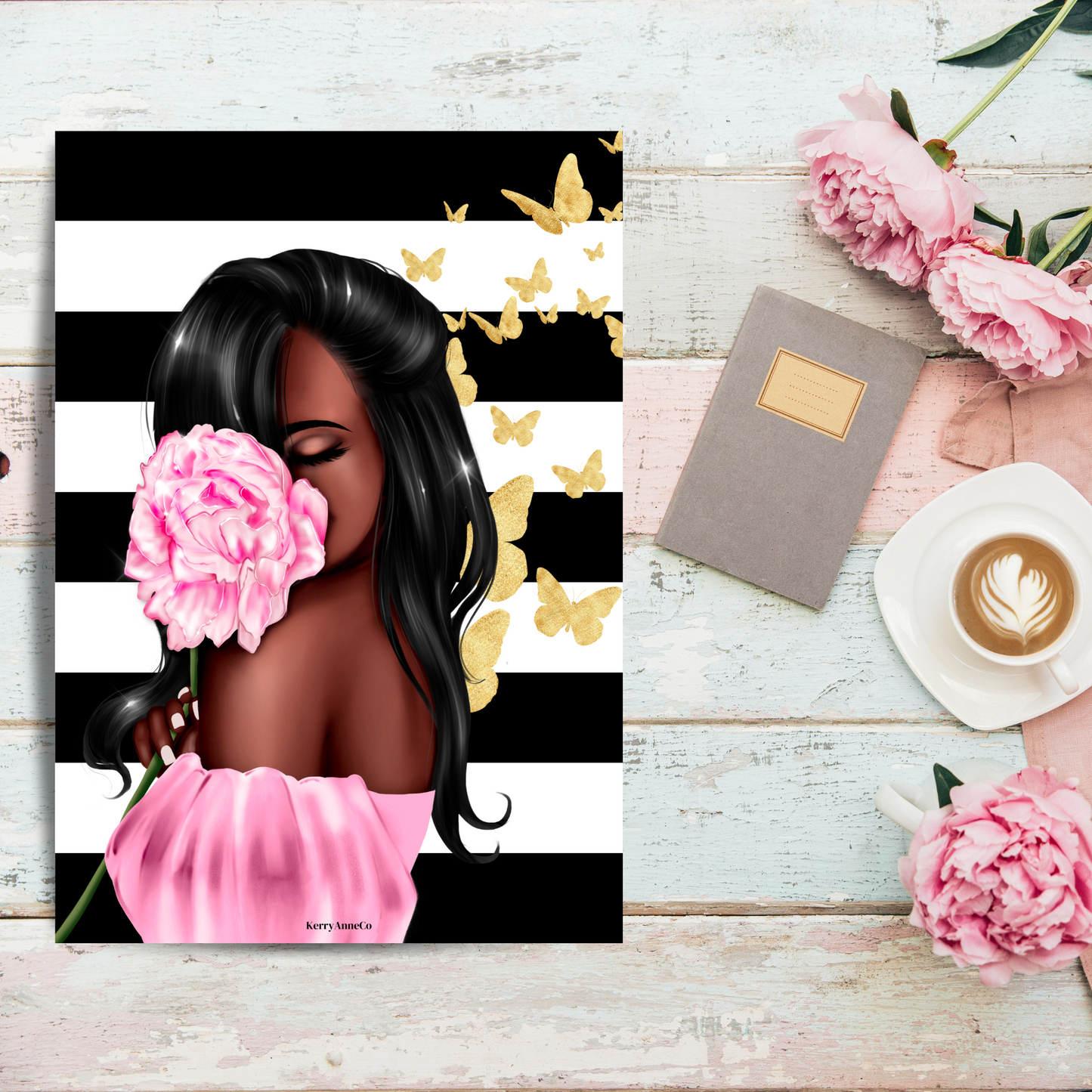 Pretty Pink Peony Customizable Dashboard