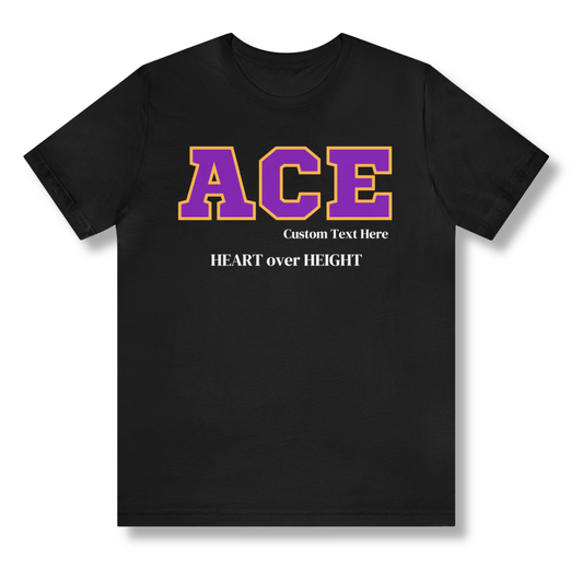 Purple and Gold ACE Customizable T-Shirt. FREE DOMESTIC SHIPPING!