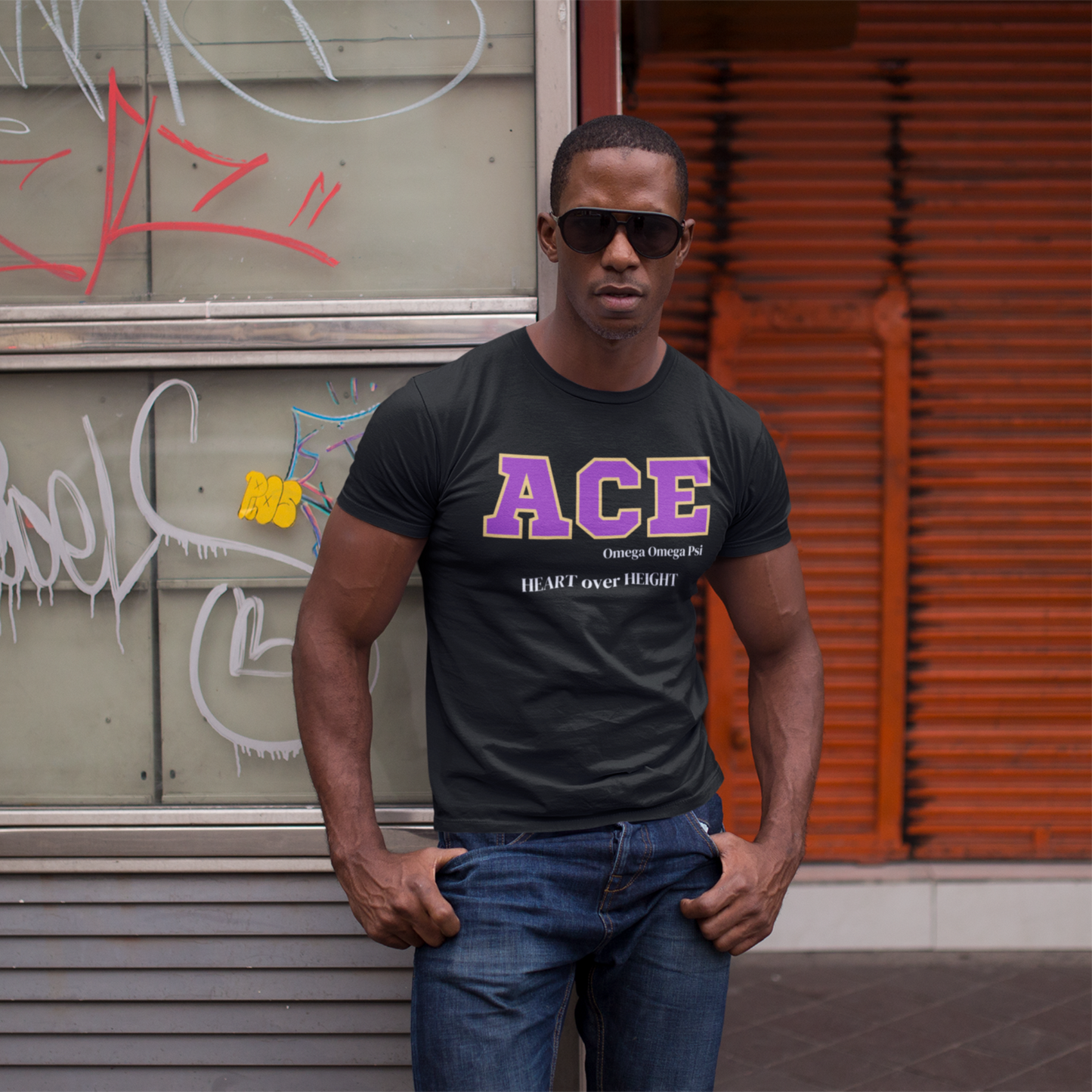 Purple and Gold ACE Customizable T-Shirt. FREE DOMESTIC SHIPPING!