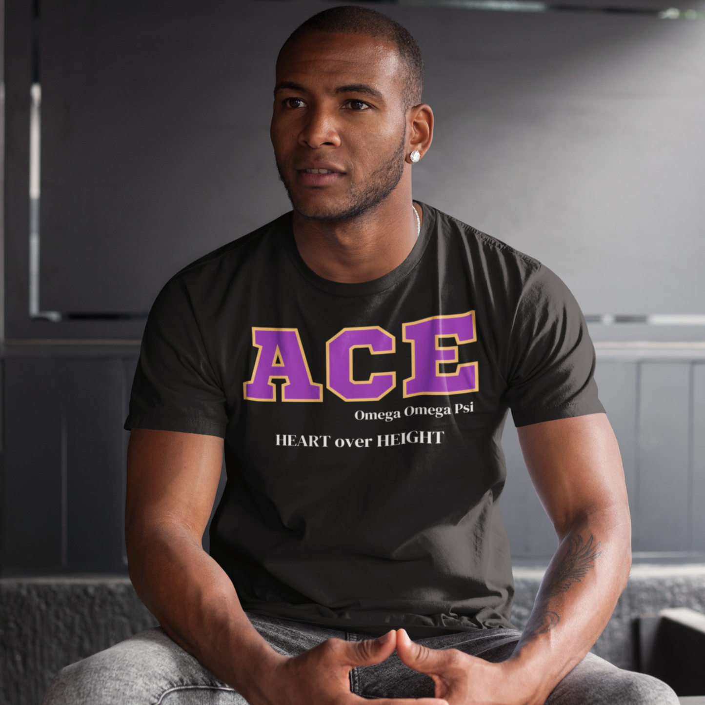 Purple and Gold ACE Customizable T-Shirt. FREE DOMESTIC SHIPPING!