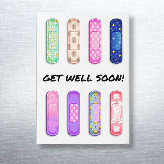 Cute Bandage Get Well Greeting Card