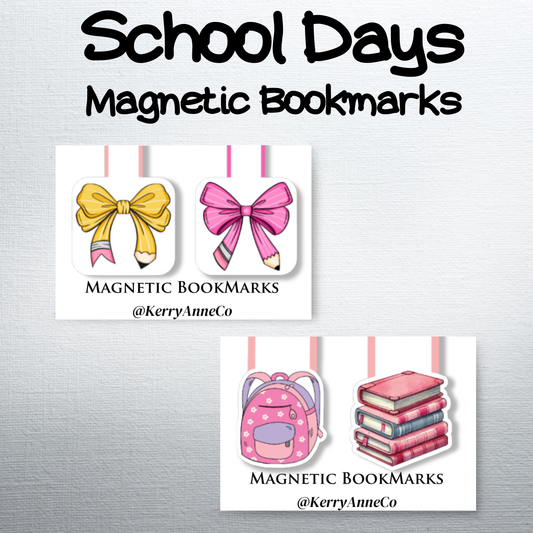 School Days MAGNETIC Bookmarks Perfect Gift for Students and Teachers