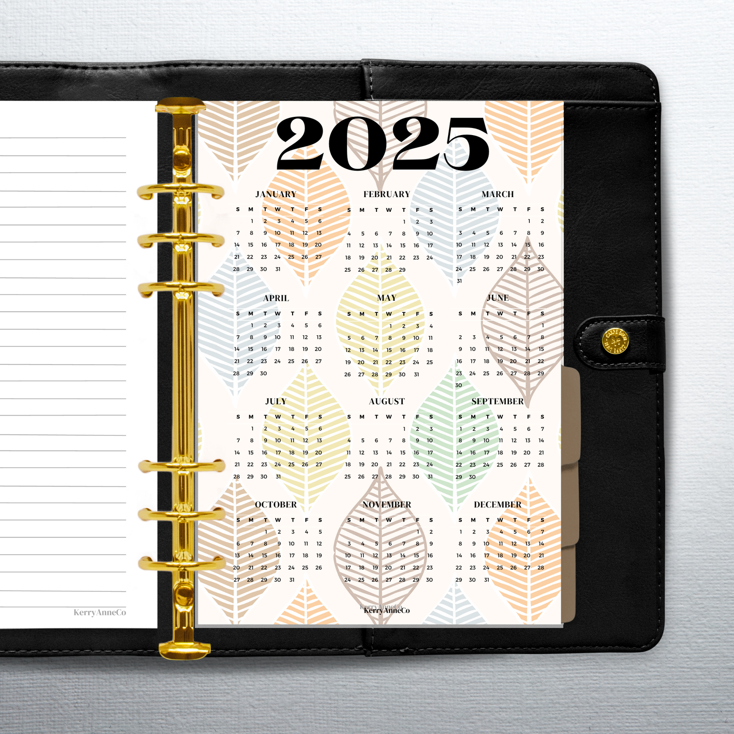 2025 Year-at-a-Glance Smooth Vellum Overlay Dashboard