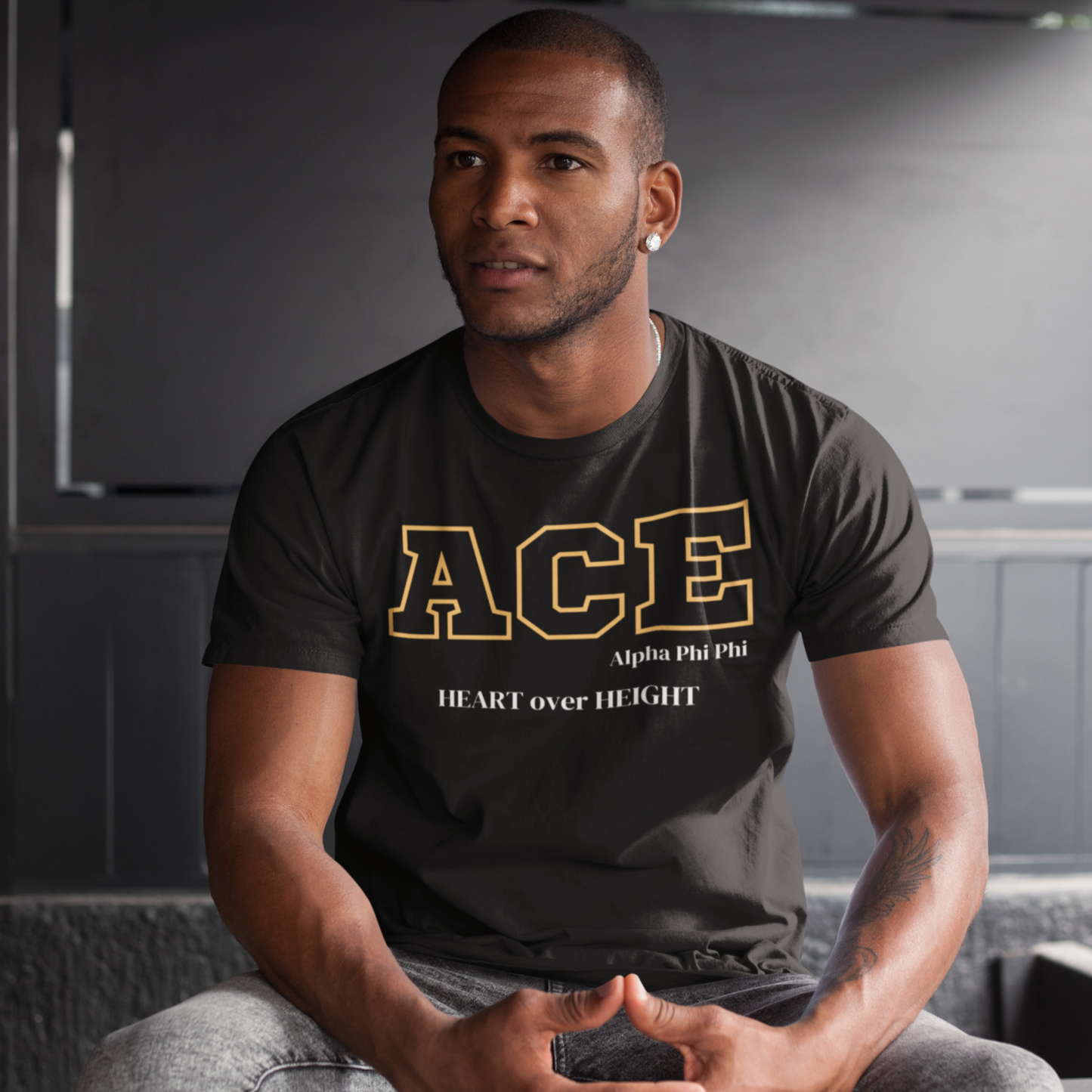 Black and Gold ACE Customizable T-Shirt. FREE DOMESTIC SHIPPING!