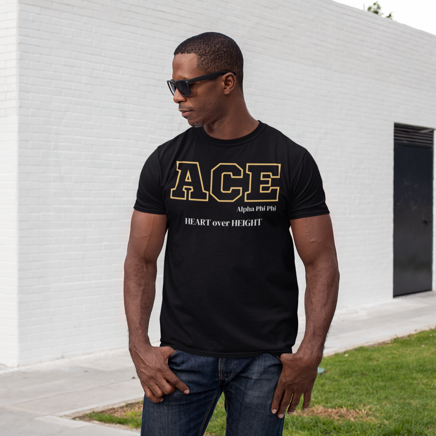 Black and Gold ACE Customizable T-Shirt. FREE DOMESTIC SHIPPING!