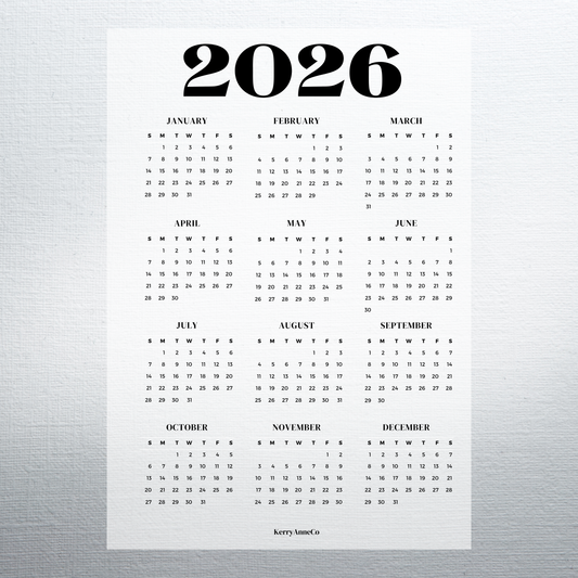 2026 Year-at-a-Glance Smooth Vellum Overlay Dashboard