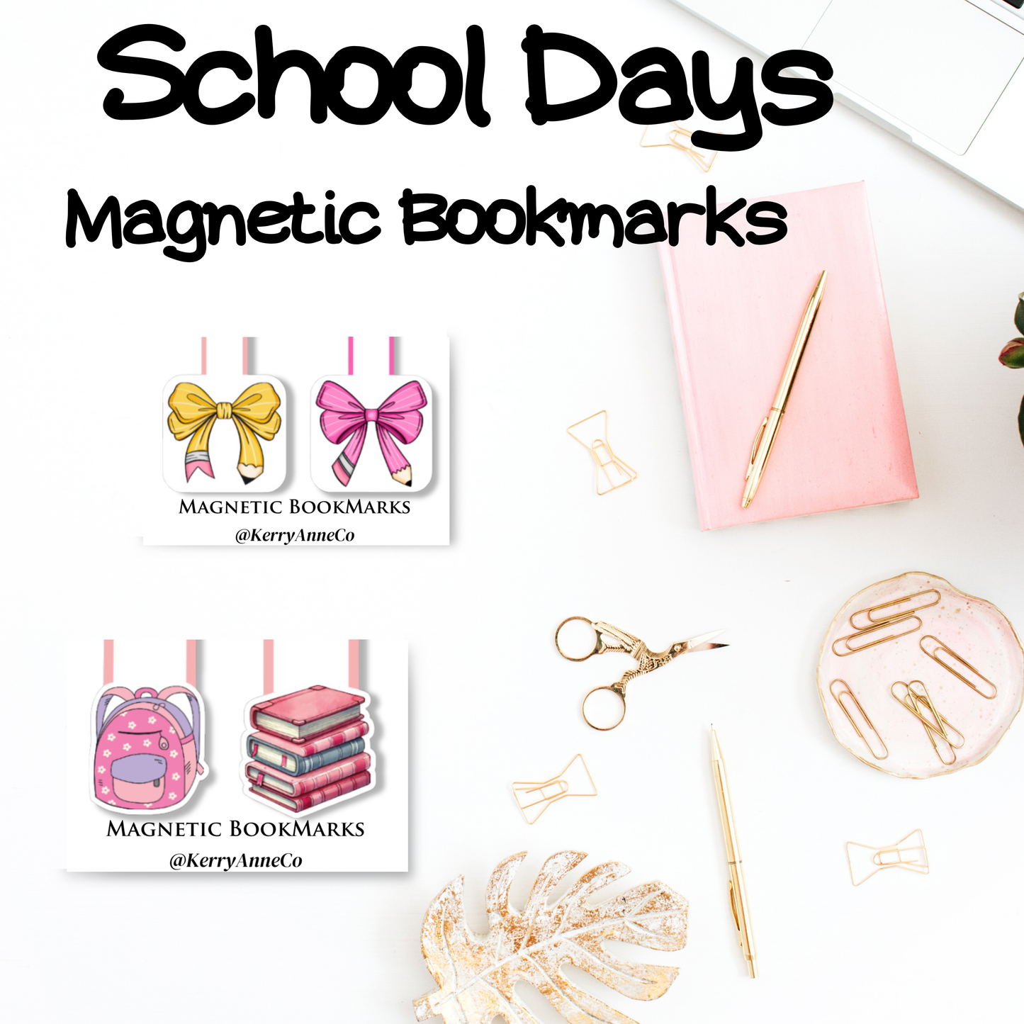 School Days MAGNETIC Bookmarks Perfect Gift for Students and Teachers