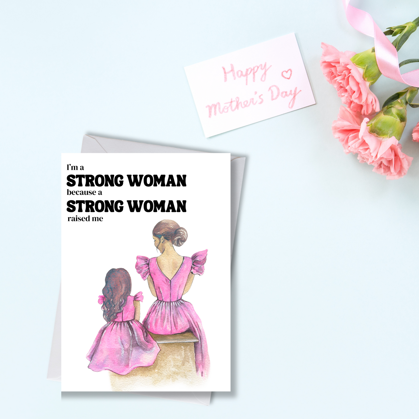 A Strong Woman Raised Me Greeting Card 2