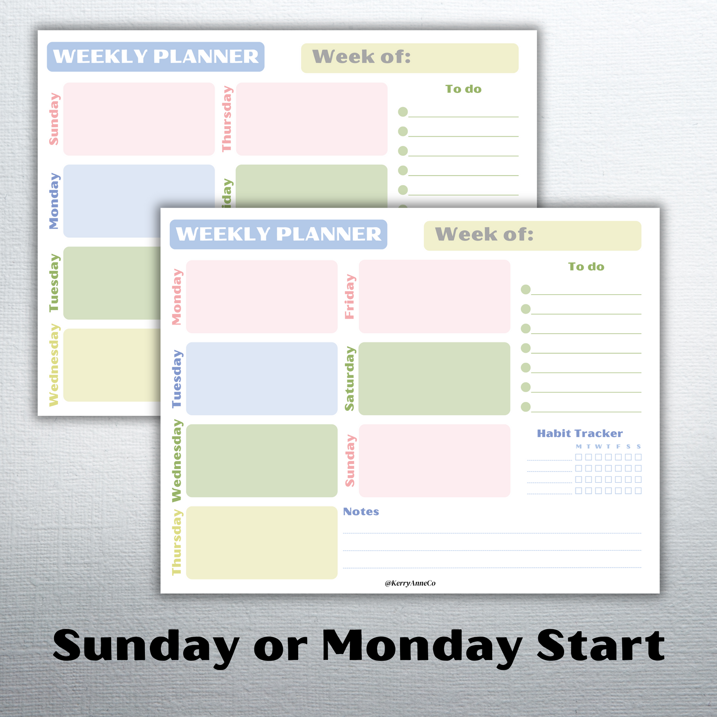 Colorful Weekly Planner Premium Undated Notepad