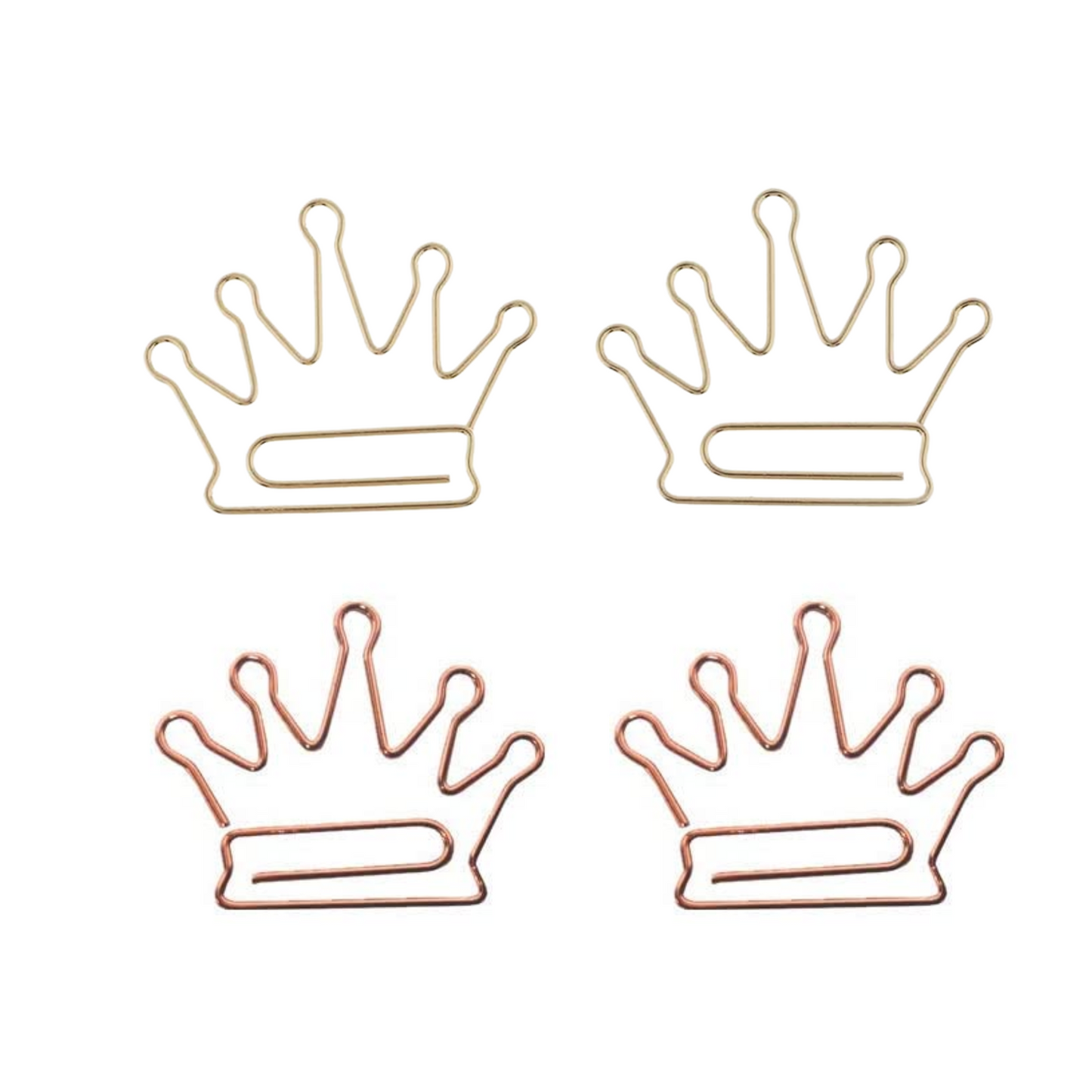 Gold or Rose Gold Crown Paper Clips