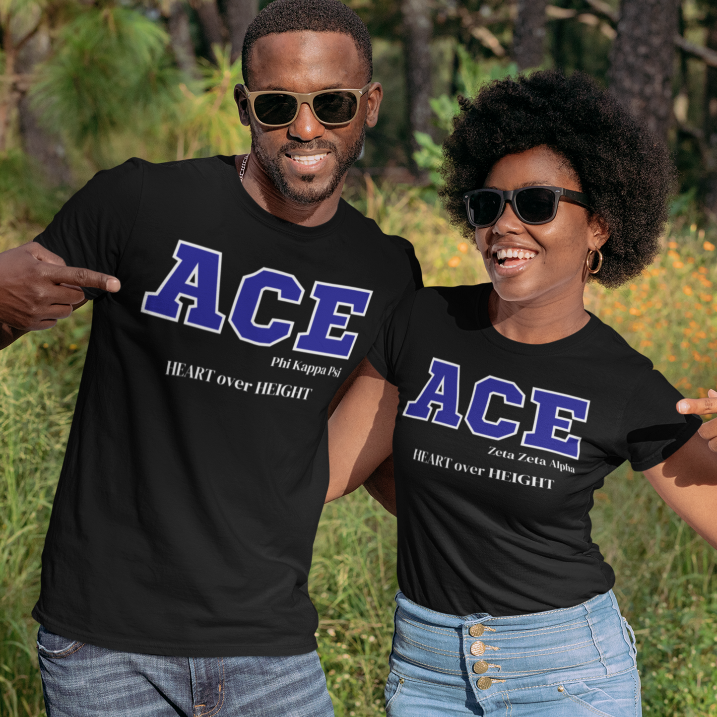 Blue and White ACE Customizable T-Shirt. FREE DOMESTIC SHIPPING!