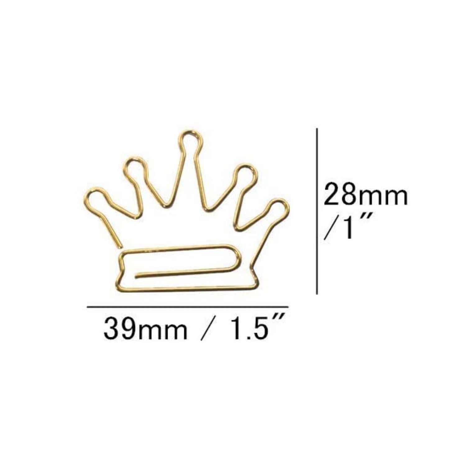 Gold or Rose Gold Crown Paper Clips