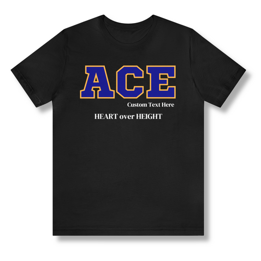 Blue and Gold ACE Customizable T-Shirt. FREE DOMESTIC SHIPPING!