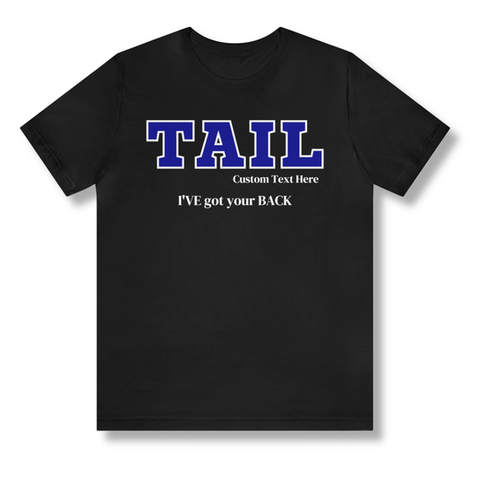 Blue and White TAIL Customizable T-Shirt. FREE SHIPPING!