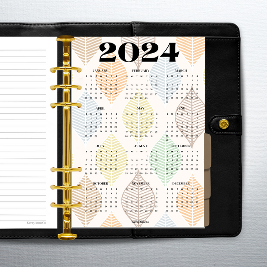 2024 Year-at-a-Glance Smooth Vellum Overlay Dashboard