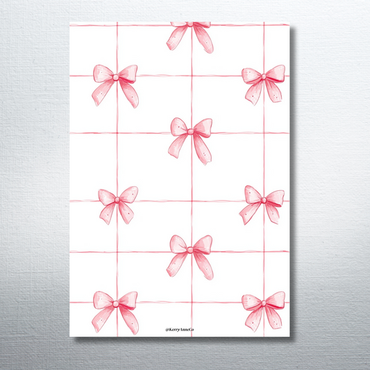 Pink Grid Bows Binder Dashboard