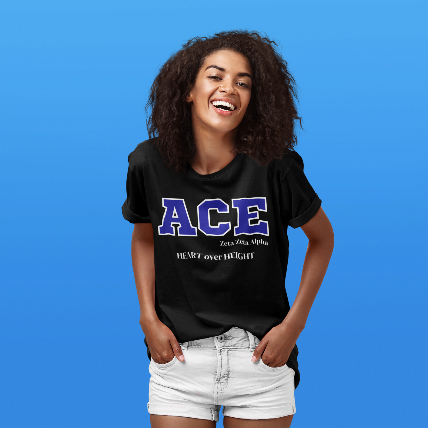 Blue and White ACE Customizable T-Shirt. FREE DOMESTIC SHIPPING!