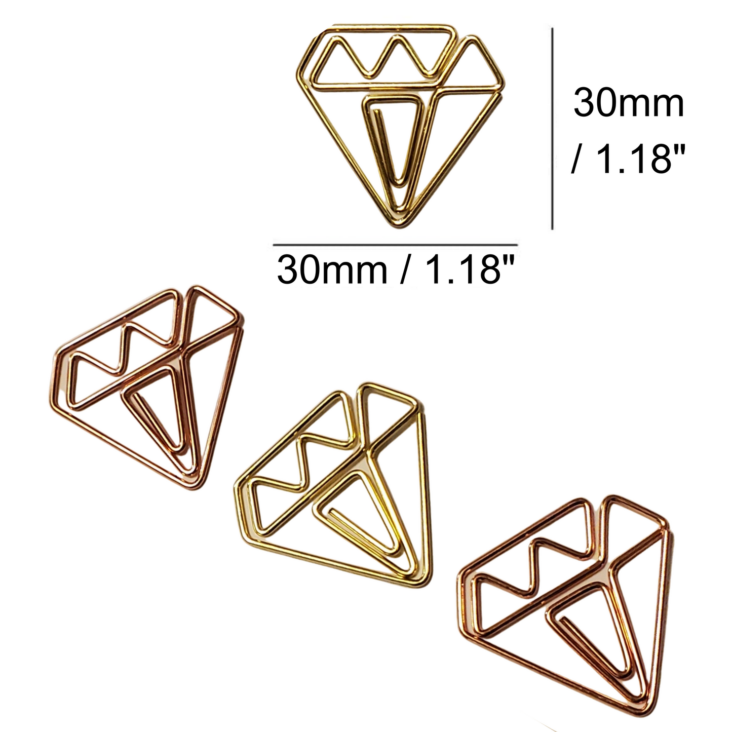 Gold or Rose Gold Diamond Paper Clips