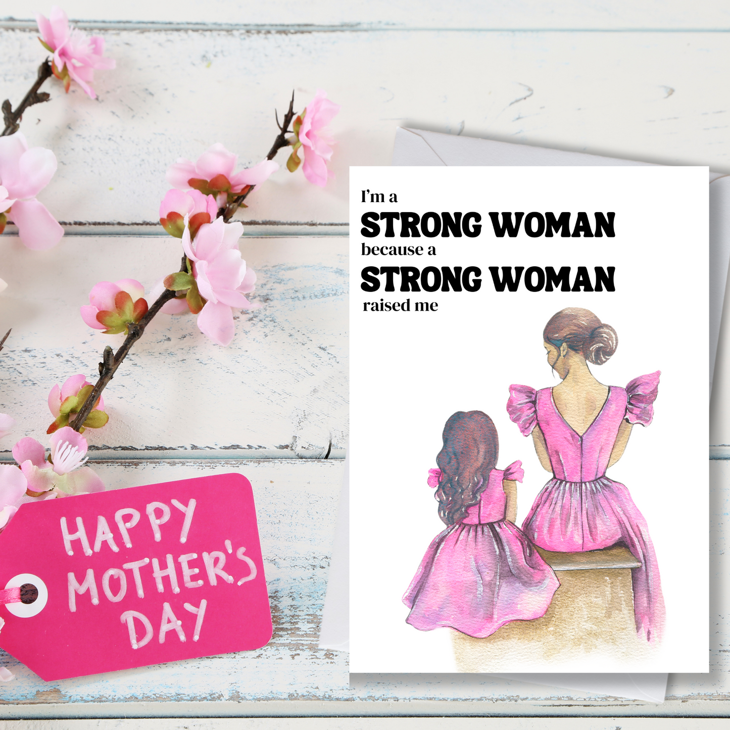 A Strong Woman Raised Me Greeting Card 2