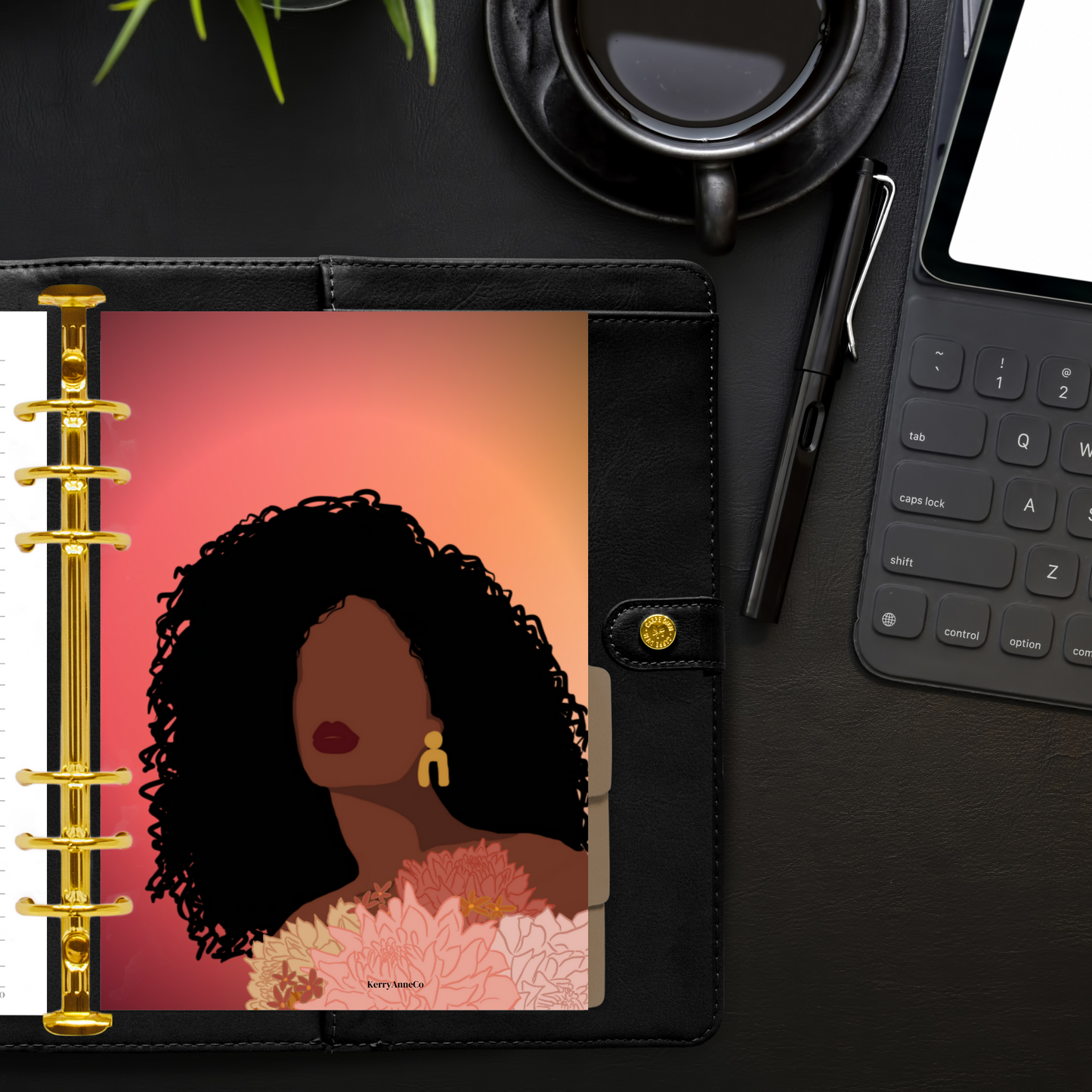 African American Black Natural Gradient Black Art Dashboard