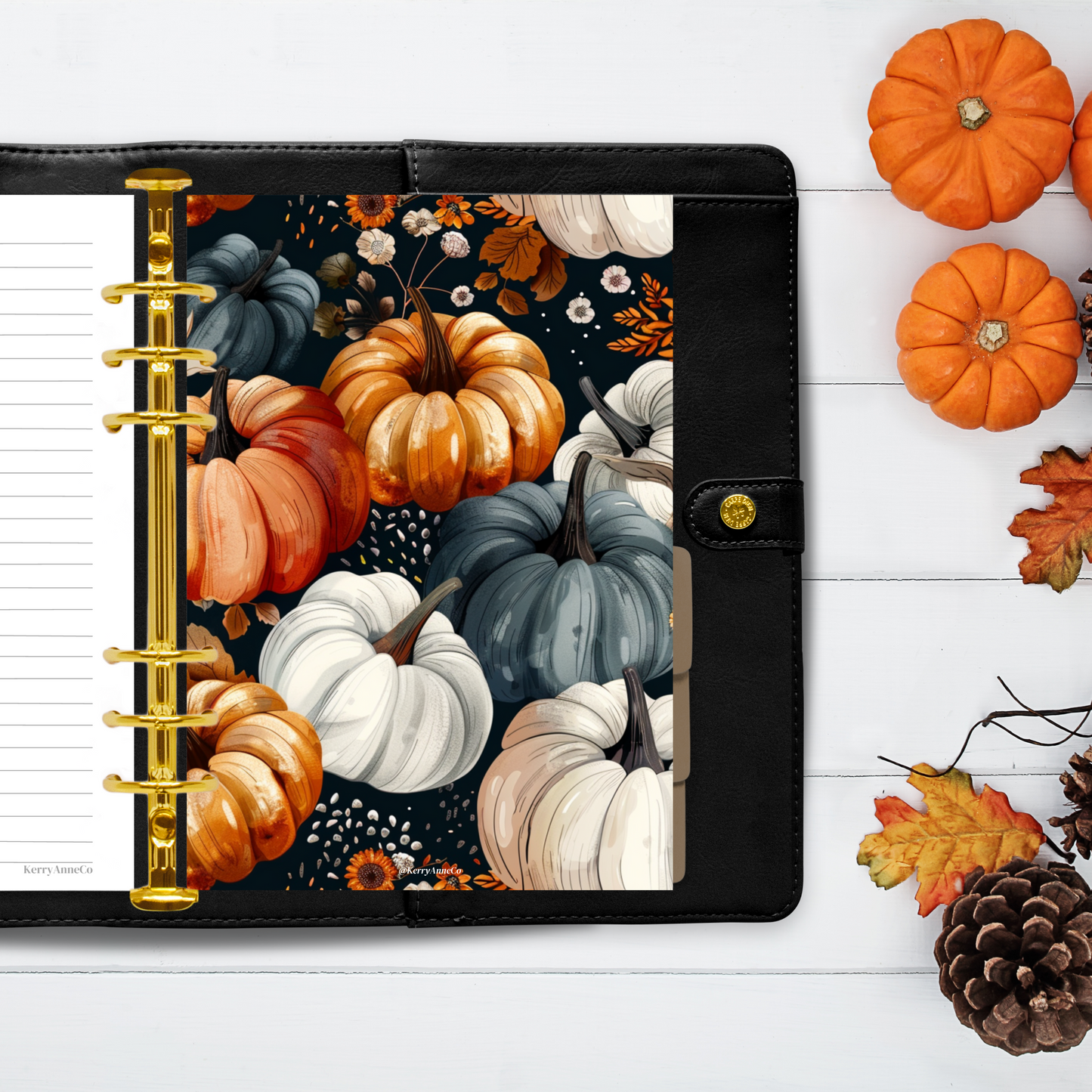 Watercolor Pumpkins Binder Dashboard