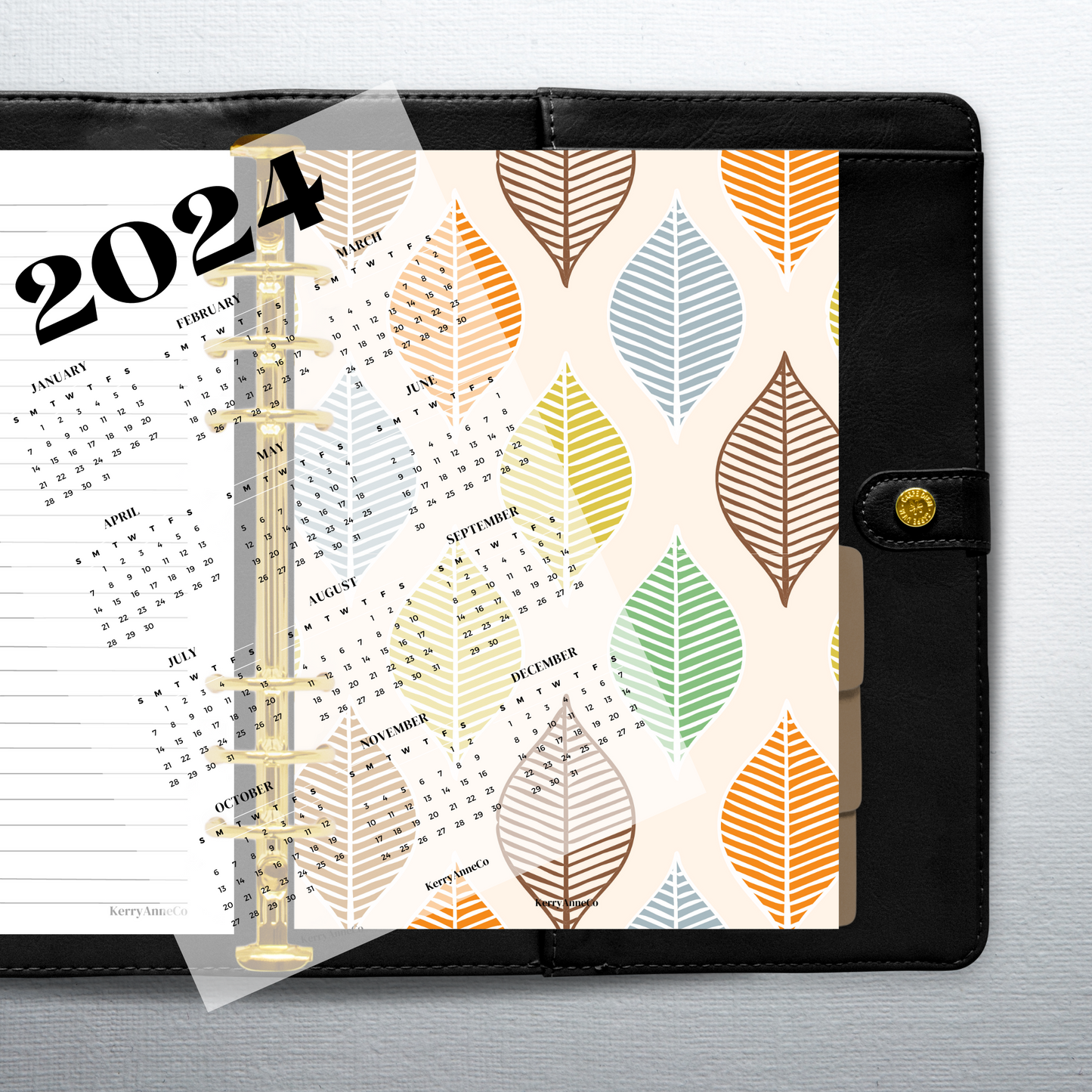 2024 Year-at-a-Glance Smooth Vellum Overlay Dashboard