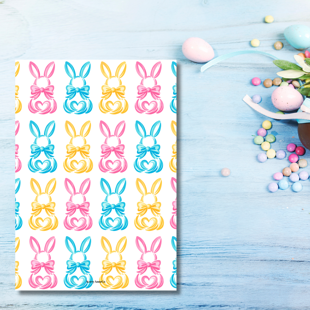 Brush Stroke Bunnies Easter Bunny Binder Dashboards